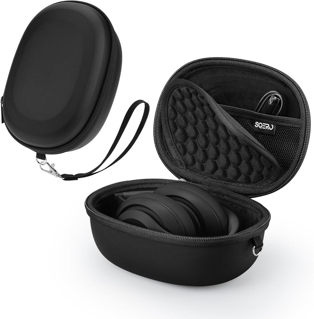 Case for Beats Studio Pro/Solo 4/Solo 3/Studio3 On-Ear Headphones, Portable Travel Hard Shell Storage Bag (Black)