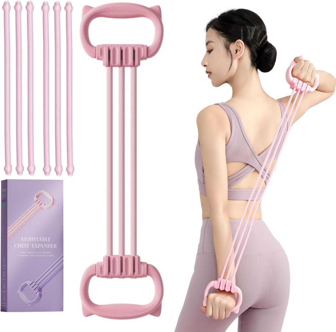 Resistance Bands with Handles, Single Resistance Bands, Exercise Bands with Comfortable Handles, Resistance Training, Physical Therapy, Home Workouts, Fitness, Pilates (Pink)