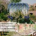 Dailisen 3 Strands 40'' Silk Blue Wisteria Artificial Flowers, Fake Wisteria Floral Hanging Plant Garland, for Home Decor, Party, Floor Vase, Balcony, Wedding Arrangement Decoration (Blue)