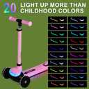 Rahmory Kids Scooter for Boys Girls Ages 3-8, 3 Wheel Light Up Toddler Kick Scooter with 20 Dynamic LED Modes, Foldable Adjustable Height, Extra Wide Deck, Lean to Steer Outdoor Toy Gift