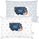 KeaBabies 2-Pack Toddler Pillow 13x18 - Soft Organic Cotton Kids Travel Bed Pillows for Sleeping, School, Nap, Machine Washable, Toddlers 2 to 5, Pillowcase Sold Separately (Dragons)