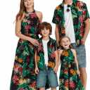 PATPAT Family Hawaiian Matching Outfits Mommy and Me Outfits Caribbean Vacation Summer Tropical Halter Sundresses and Shirts (L)