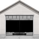 Sunolga 10x8 Ft Privacy Garage Door Screen for 1-Car Garage, Heavy Duty Magnetic Screen Door with Strong Magnets and Strapping Tapes, Hands-Free Mesh for Patio and Porch, Black