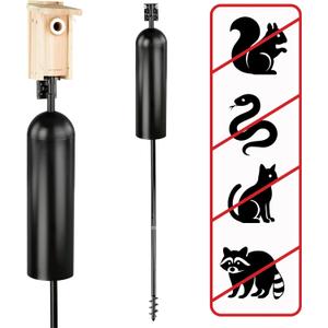 WHITEHORSE Bird House Pole with Baffle- A Professional Squirrel Proof Bird Feeder Pole - Very Sturdy Against Strong Winds - Bird House Poles for Outdoors - Pole for Bird Feeders - Bluebird House Pole