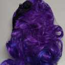 Purple Mixed Blue wig Halloween Costume Cosplay Synthetic Wave Wig