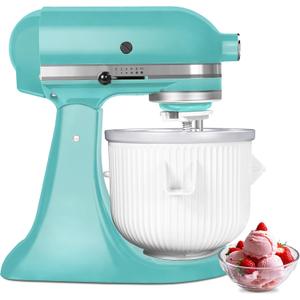 Ice Cream Maker Attachment for KitchenAid Stand Mixer, Kitchen aid Ice Cream Maker Attachment - Compatible with 4.5 QT and Larger Stand Mixers, 2-Quart Frozen Ice Cream Bowl for Homemade Frozen Treats