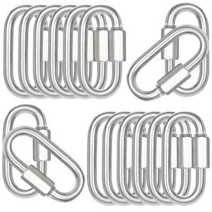 50PCS 3 Inches Quick Link Chain Connectors, M8 Screw Heavy Duty Chain Links, 5/16" Galvanized Steel Locking Carabiners for Connecting Hammock, Key Chain, Pet Leash,Gym,Camping, 1525 Lbs Capacity