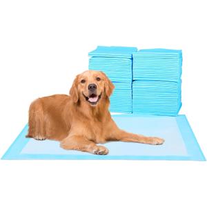 Super Absorbent Waterproof Dog and Puppy Pet Training Pad, Housebreaking Pet Pad, 50-Count Extra Middle-Size, 28X30, Blue