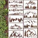 Mountain Stencils for Painting Forest Tree Stencil Animal Wood Burning Stencils and Patterns Reusable Drawing Templates for Fabric Furniture Wall DIY Crafts