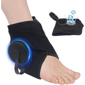NEWGO Ankle Ice Pack Wrap Cold Therapy Ice Bag for Ankle Injuries, Swelling, Achilles Tendonitis, Plantar Fasciitis, Sprains - Wide Mouth Design for Easy Ice Filling - Ideal for Athletes