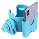 Suranew Adjustable Stroller Cup Holder with Phone Holder for Baby Stroller for Family Members, Sky Blue