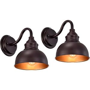 Oil Rubbed Bronze Dusk to Dawn Outdoor Lights 2 Pack, 9 Inch Farmhouse Barn Lights Outdoor,Outside Wall Light for House, Garage, Doorway, Porch, 2 Pack H9" Dusk Dawn