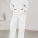 PRETTYGARDEN Women's 2 Piece Outfits Spring Sweatsuits Oversized Hoodies Wide Leg Sweatpants Tracksuits Lounge Matching Sets (White, L)