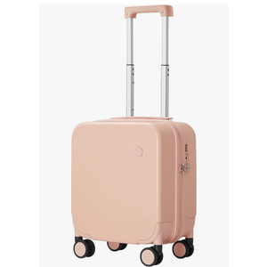 mixi 14 Inch Underseat Luggage Carry on Suitcase Free Boarding Personal Item Suitcases with Spinner Wheels Hardshell Lightweight PC for Short Travel, Pink