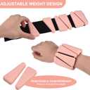 PATIKIL Ankle Weights for Women, 2Lbs Total (1Lb Each) Adjustable Wrist Weights with Removable Weights Arm Weights for Women & Men Yoga Training Walking Jogging Aerobics (Pink)