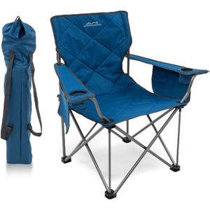 ALPS Mountaineering King Kong Camping Chairs for Adults with Mesh Cup Holders and Pockets, Built Durable and Reliable with Compact Foldable Steel Frame (Deep Sea/Charcoal)