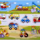 Vehicles Puzzle Wooden for Toddlers 3+ Years Old - Montessori Transportation Learning Toy with Sorting Board & Vehicle Blocks - Educational Preschool Toy for Boys & Girls - Safe Fine Motor Skill