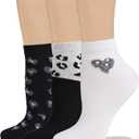 COTTON DAY Women's Soft Combed Cotton Socks Seamless Toe Black White Navy