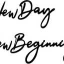 New Day New Beginning Metal Wall Decor - Inspirational Phrase Art for Encouragement & Positive VibesBedroom, Office & Home with Easy Installation,Gift for Housewarming & Holidays(16.93x 8.27 In, Black)