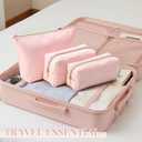 Kigeli 3 Pcs Nylon Makeup Bag Set for Women Aesthetic Cosmetic Bag with Interior Pocketes Preppy Cute Purse Pouch Makeup Brushes Storage Organizer for Travel(Pink)