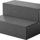 Hot Tub Steps, Wood Looking Plastic 2-Steps-100% Waterproof Spa Steps, Non Slip Heavy Duty Outdoor Steps for Porch/Deck,Universal Fit All Spa Sizes (Gray)