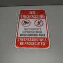 2 Pack Large No Trespassing Signs - Property Is Protected By Video Surveillance, 18x12 Inch Trespassing Be Prosecuted Reflective Rust-Free Aluminum, Weatherproof & Fade Resistant for Home, Business