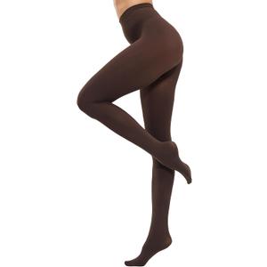 CozyWow Women's 80D Soft Opaque Tights, High Waist Solid Color Womens Tights with 30+ Colors (Coffee)