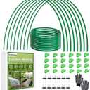 Garden Mesh Netting Kit, 10x33 Ft Ultra Fine Mesh Netting & 8 Pcs Fiberglass Hoops & 32 Clips for Vegetable Plants Fruits Flowers Crop Greenhouse Row Cover Birds Animals Barrier Protection Net