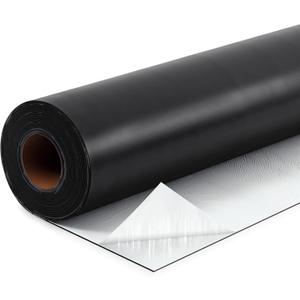 Pushglossy 1 Roll EPDM Rubber Roofing Membrane 39" x 10ft, Self-Adhesive Waterproof Underlayment, 47 Mil Reinforced Flat Roof Sheet, Ice and Water Sheet for RV, Shed, Garage and Patio