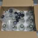 12 Pack 8 oz Clear Glass Bottles, 240ml Boston Round Sample Bottles with Black Poly Cone Caps, Labels and Funnels