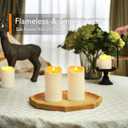 Homemory 6"x3" Outdoor Waterproof Flameless Candles, LED Candles, Battery Operated Candles with Remote and Timers, Electric Fake Plastic Pillar Candles, Ivory White, Set of 2