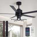 56" Garage Ceiling Fan with Light, 6-Speed Remote & APP Control, Reversible Motor with Dual Direction Airflow, Quiet DC Motor for Workshop/Storage Installation (Matta Black)