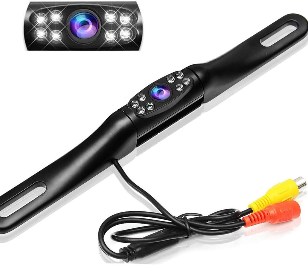 Kairiyard License Plate Backup Camera, Waterproof 170 View Rear View Reverse Camera Night Vision Back up Camera Systems for Cars Trucks Pickup SUVs Trailer