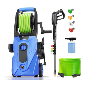 5000PSI Electric Pressure Washer, 2025 New Power Washer with 33FT Flexible Extension Pressure Washer Hose Reel, 4 Nozzles, Professional Powerwashers for Home/Car(Blue)