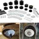 Body Mount Bushing Set Kit for Ford F-150 F-250 F-350 1980-1998 2WD 4WD Polyurethane Body Cab Mounts & Steel Sleeves & Hardware (Black)