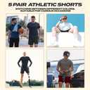 BOOJO 5 Pack Athletic Gym Men's Shorts - Workout Black Quick Dry Basketball Shorts with Pockets for Running Casual Activewear, Small 