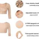 KSKshape Arm Shaper for Women Post Surgery Arm Lipo Compression Sleeves Front Closure Shapewear Bra Posture Corrector (Beige, XXL)