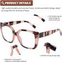 DOOViC 3 Pack Oversized Reading Glasses for Women Blue Light Blocking Square Stylish Computer Readers