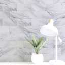 Art3d 102-Piece Peel and Stick Tile Backsplash for Kitchen Bathroom, 3in. 6in. Stick on Subway Tile White Granite, 3" X 6“