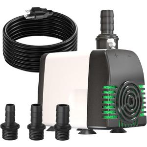 Pond Pumps 880GPH Submersible Water Pump with 10ft long cord for Fountains, Hydroponics, Ponds, Aquariums & More