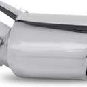 Dsycar Universal Stainless Steel Car Exhaust Tail Muffler Tip Pipes - Fit Pipes Diameter 1.6 to 2.75 inch - (Silver Large Curved:6.3'' X 4'')