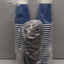 Lamosi 12 OZ Disposable Coffee Cups with Lids 50 Pack, Hot Paper Insulated Corrugated Ripple Wall Cup for To Go Drinks and Beverages (Blue)