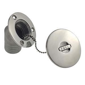 Boat Deck Fill/Filler Cap Keyless - Angled Neck 1-1/2"(38mm) Fuel Marine 316 Stainless Steel