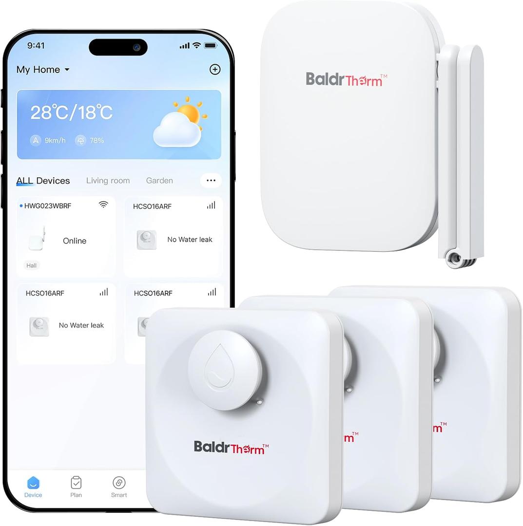 WiFi Water Leak Detector, Hub & Water Leak Sensor 3 Pack, Wireless Siren Alarm & Email & APP Push Notification, Floating Remote Water Leakage Sensors for Basement, Kitchen, Sink, Bathroom, Laundry