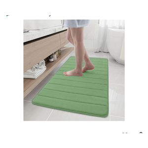 Buganda Memory Foam Bath Mat,  Ultra Soft and Non-Slip Bathroom Rugs, Water Absorbent and Machine Washable Bath Rug Runner for Bathroom, Shower, and Tub, Olive Green