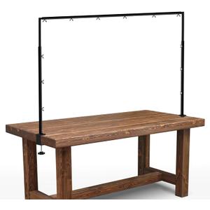 Over The Table Rod Stand with Clamps - Adjustable Table Arch Stand, Metal Table Rod for Wedding, Birthday, Halloween, and Christmas Decorations (29"-97" Length, 26"-42" Tall, Black)