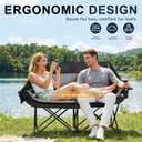Double Camping Chair 2 Person Loveseat, 800LBS Heavy Duty Chair, Grey, Full
