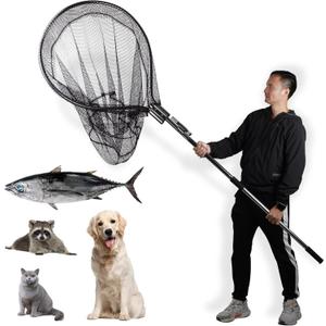 Smarkey Dog Catch Net Pole, Animal Catching Net, Wildlife Control Tool, Large Fish Landing Net for Chicken Raccoon Duck Goose Bird Skunk Bat Raccoon Guinea Fowl Feral Cat Pigeon Tuna Goat - Heavy Duty