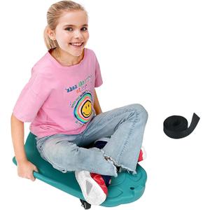 Large Scooter Board for Kids, Plastic Floor Scooter Board with Handles and Buckle, Gym Scooters for Indoor Outdoor Sports, Sensory Training