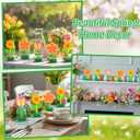 54 Pcs DIY Wooden Flowers Painting Craft Kit Mother's Day Crafts 30 Paint Your Own Wood Flowers Cutout Slices with 24 Colored Pens for Spring Party Activities Art Projects Gifts